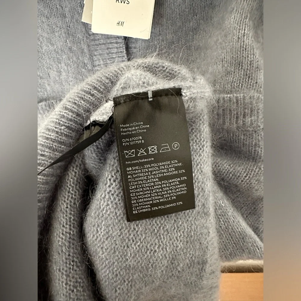 Mohair-blend Cardigan with Collar H&M, NWT